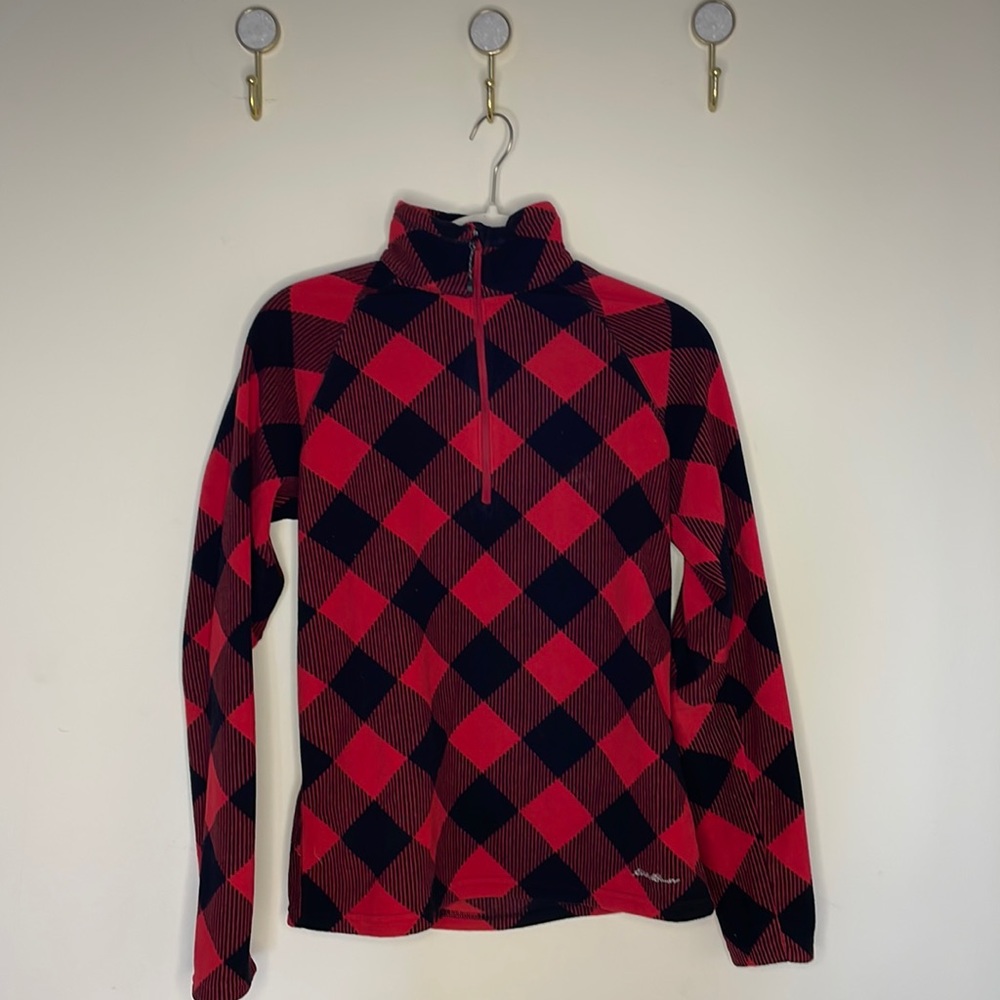 Red & Black Eddie Bauer Fleece Pullover